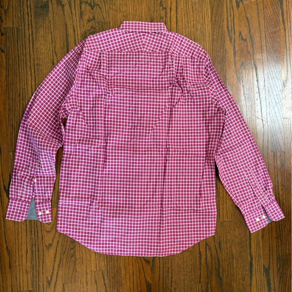 Charles Tyrwhitt Men's L Pink Button Up Polo Checkered Shirt - Picture 5 of 6